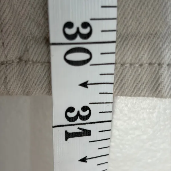 Abercrombie & Fitch Curve Love Ultra High Rise 90s Straight Jeans Beige 31‎ 12R - Image 5