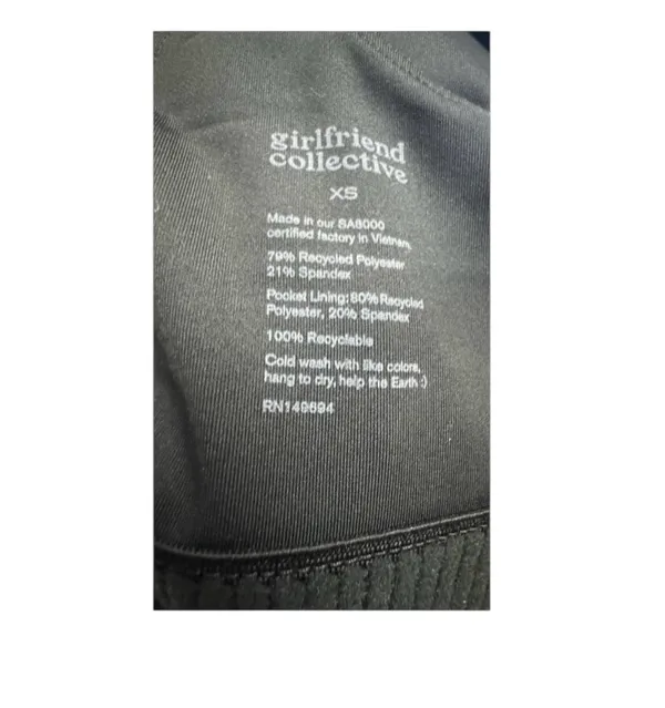 Girlfriend Collective Black Activewear Mini Dress XS - Image 6