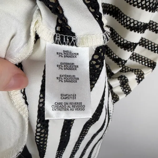 Calvin Klein Striped Mesh‎ Dress Cover Up L/XL Lightweight Sheer Nautical Resort - Image 11
