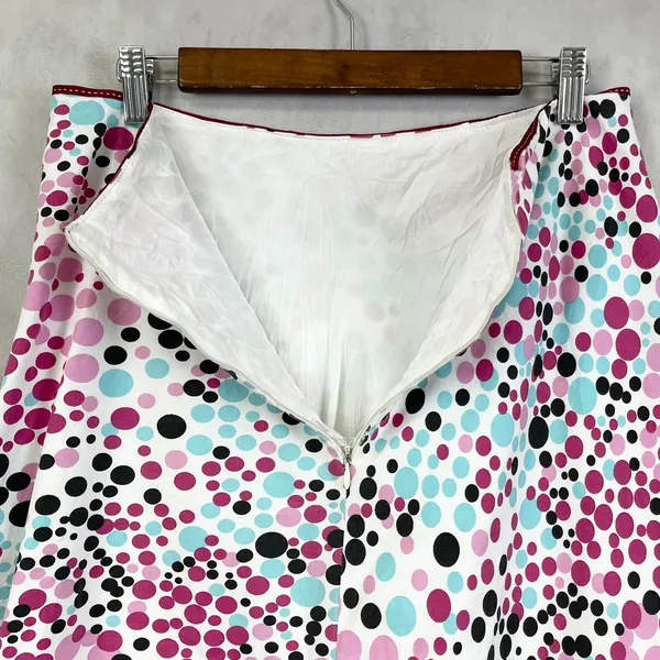 Lapis Womens Polka Dot A Line Skirt Medium USA Made Y2K Retro Festival Fun Artsy - Image 3