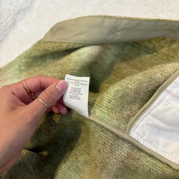 Aritzia Wilfred Ganna Plaid Jacket Wool Blend Green M Preppy College Chic Glam - Image 5