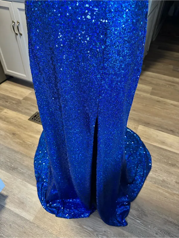 NWT Sherri Hill Royal Blue Sequin Evening Gown - Image 2