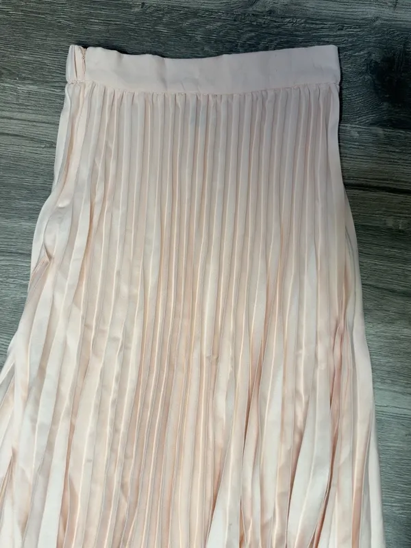 SHEIN Blush Pink Pleated Midi Skirt High Waist Size S - Image 3