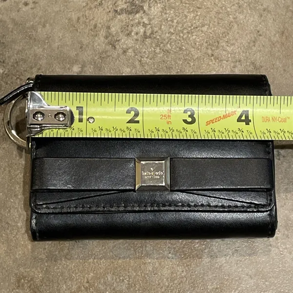Kate Spade Darla Montford Park Black Leather Bow Key Ring Wallet - Image 11