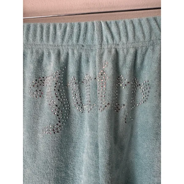 Juicy Couture Light Blue Terry Jogger Sweatpants Size Small Rhinestone Logo - Image 5