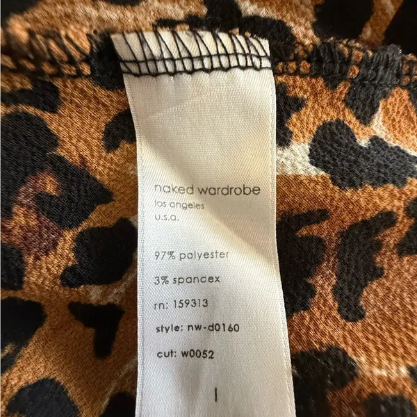 Naked Wardrobe‎ Leopard Print Dress Size Large - Image 6