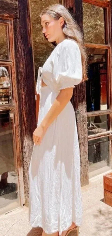 FREE PEOPLE String of Hearts Cutout Maxi Dress in White Size X-Small - Image 15