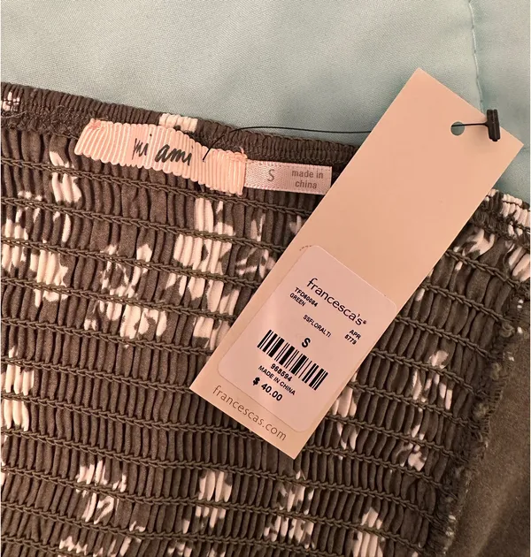 Francesca's Mi Ami Olive Green Floral Top - Image 3