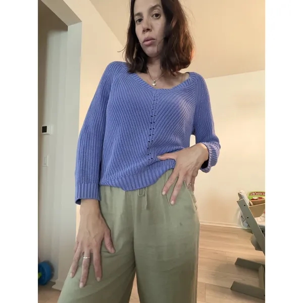 Marine Layer Sweater Womens Small Purple Crop Cardigan V Neck Knit Pullover - Image 5