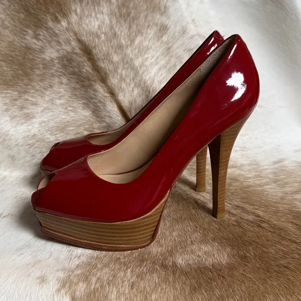 Pour La Victoire Platform Peep‎ Toe Pumps Size 7.5 B88 - Image 3