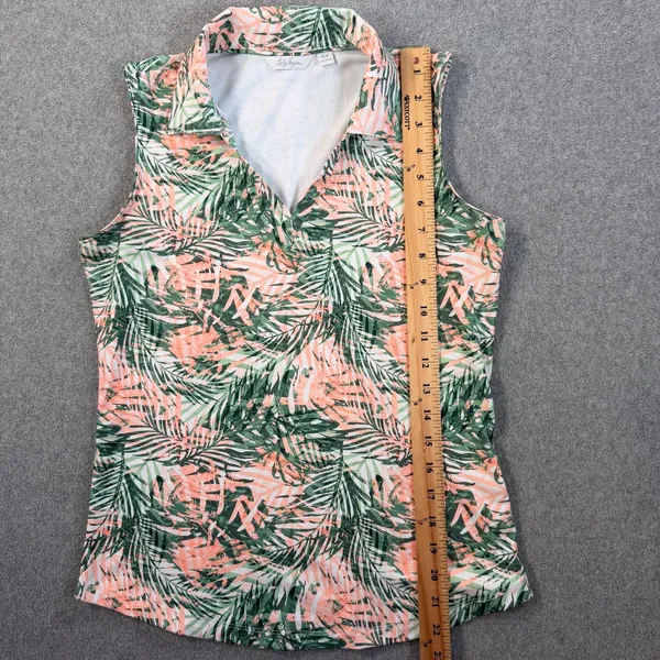 Lady Hagen Women's XS Sleeveless Golf Polo Shirt Tropical Palm Print Performance - Image 4