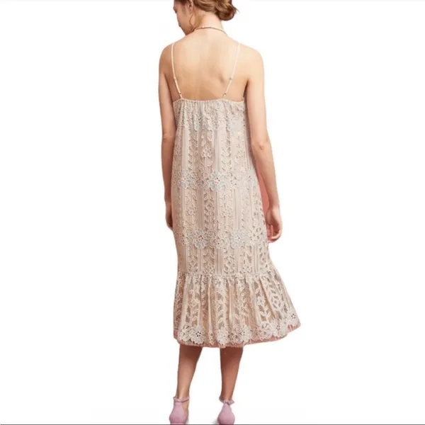 NWT Eli + Ali by Anthropologie Twilight‎ Lace Dress in Silver Size Medium - Image 3