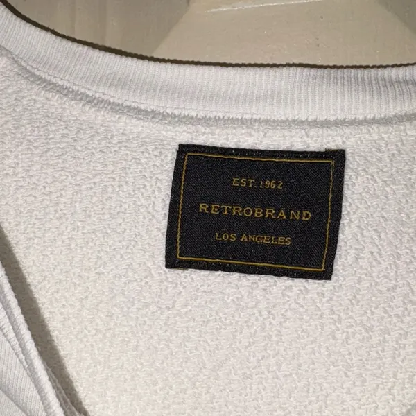 Original Retro Brand Free People‎ Oversized Harvard Sweatshirt Cream size XS - Image 4