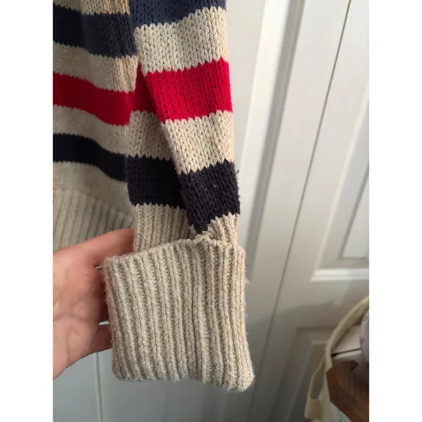 BDG Striped Crew Neck‎ Sweater M Beige Red Black Blue Ochre Long Sleeve - Image 5
