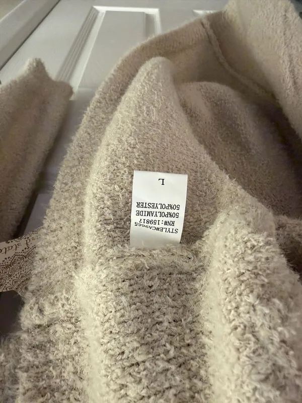 Altar’d State Beige Cozy Long Line Open Cardigan Large - Image 7