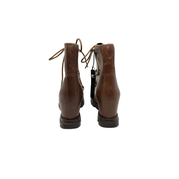Sorel Joan Of Arctic‎ Wedge III Brown Leather Lace Up Boots Women Size 9 - Image 9