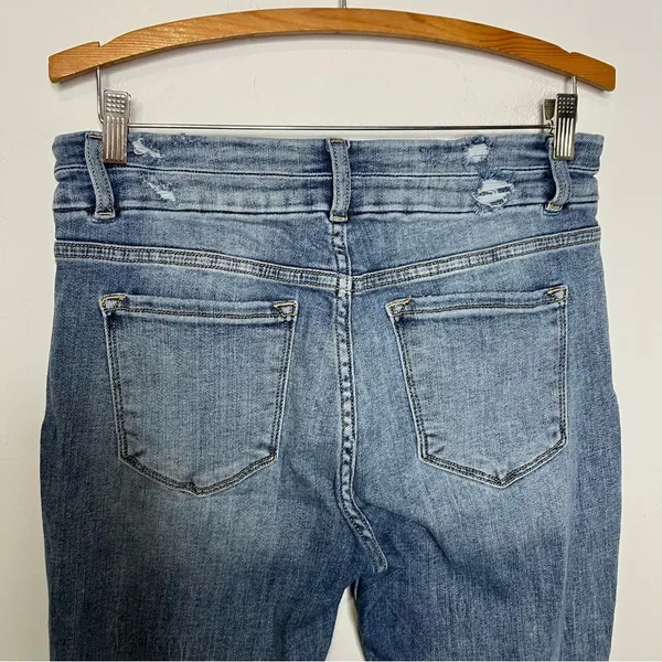 Kancan high‎ rise super flare jeans raw hem women’s size 30 trendy distressed - Image 5