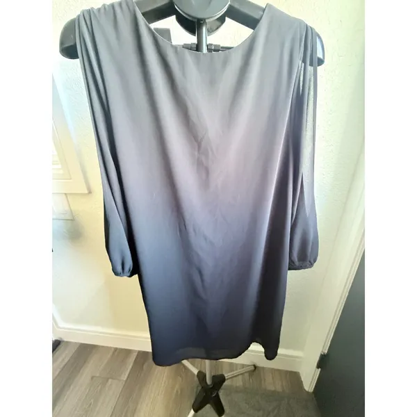 Lulus Shifting Dears Black Split Long Sleeve Cold Shoulder Mini Dress Size M - Image 3