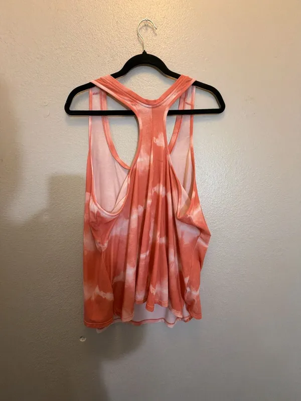 Nike Dri-FIT One Luxe Tie-Dye Tank Top Orange Peach - Image 4