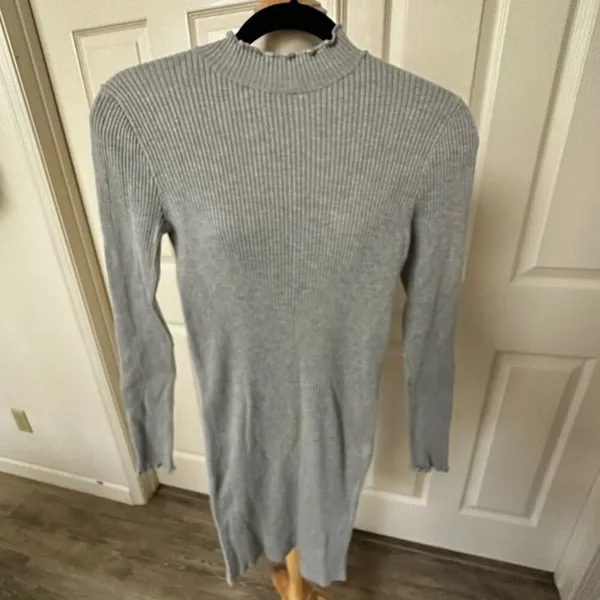 Bershka BSK Girl grey long sleeve bodycon dress - Image 8