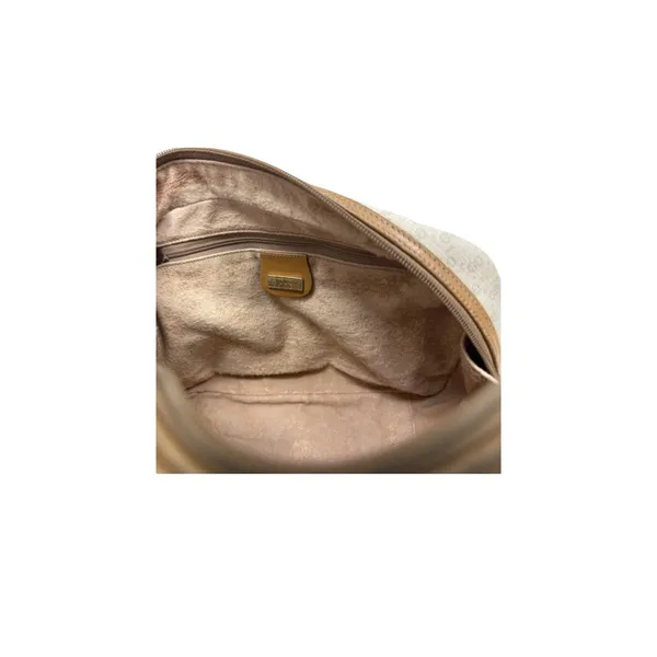 GUCCI Cream GG Monogram Micro Supreme Top Handle Vtg Bag|COA - Image 11