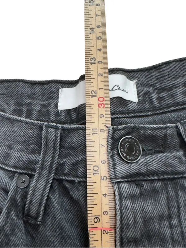 KanCan Women’s 7/27 Black Distressed High Rise Wide Leg Button Fly Denim Jeans - Image 9