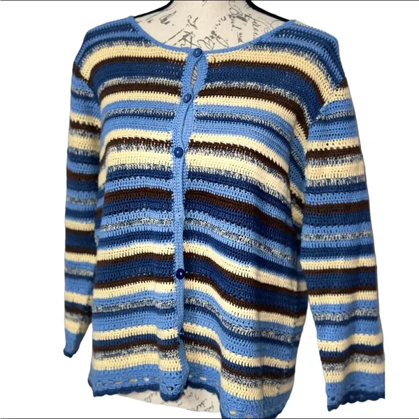 Liz Claiborne Vintage Top Knit Cardigan Button Down Sweater - Image 2