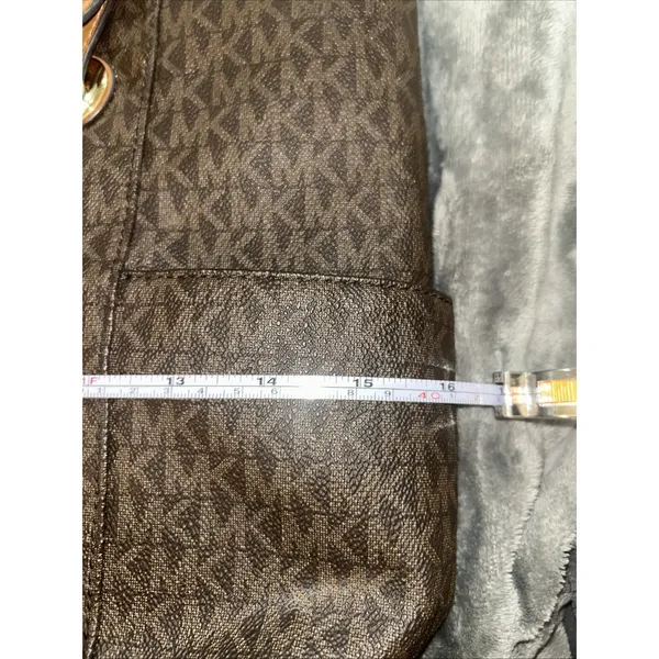 Michael Kors‎ Jet Set Travel Large Mk Signature Logo Tote Handbag Brown 30S11T4B - Image 14