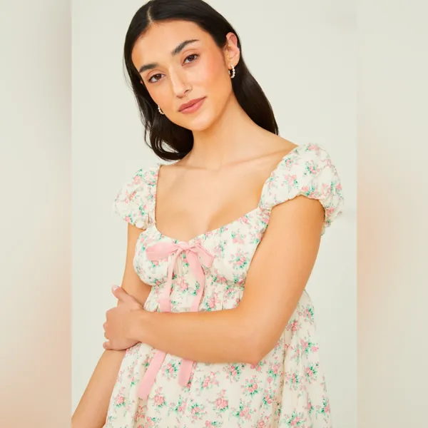 NWT Altar’d State Everlee Floral Bow Dress - Image 3