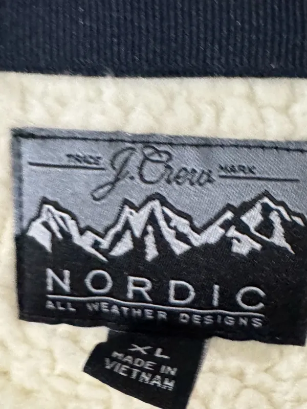 J.Crew Nordic Fleece Full Zip Jacket Size XL White Polartec - Image 2