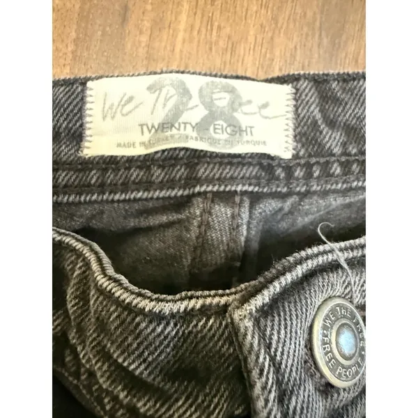 We The Free People Free‎ People Straight Leg Jeans Faded Black Western Yoke 28 - Image 3