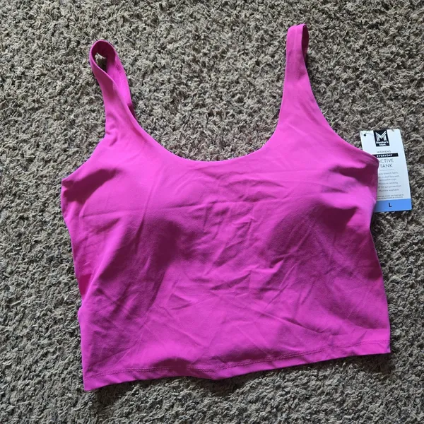 Member's Mark Active Tank Top Women's L Pink Built In Bra UPF 50 NWT - Image 5