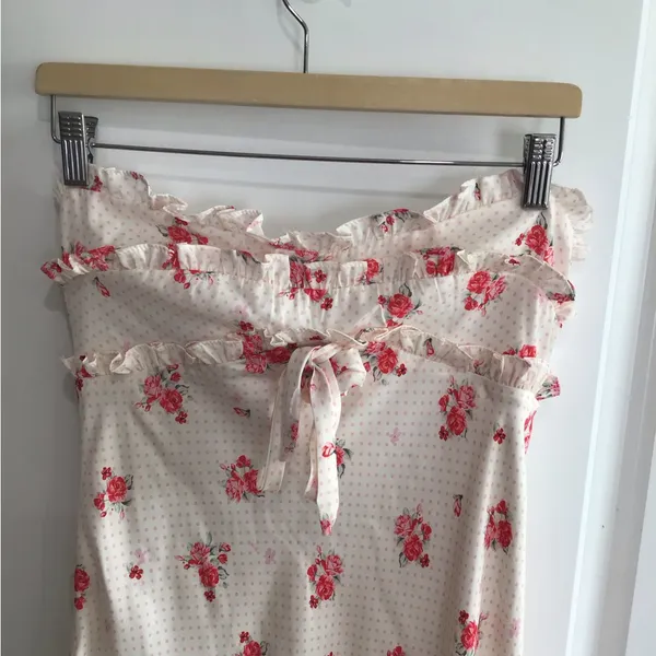LAIT Collection Pink Floral Strapless NWT Size M, Fits like L‎ in the bust - Image 3