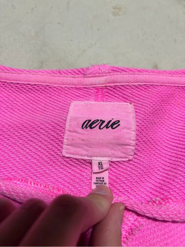 Aerie Cropped Pink Women's Sweatshirt xl - Image 3