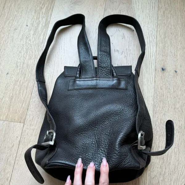 Vintage Eddie Bauer Brown Leather Rucksack Backpack - Image 6
