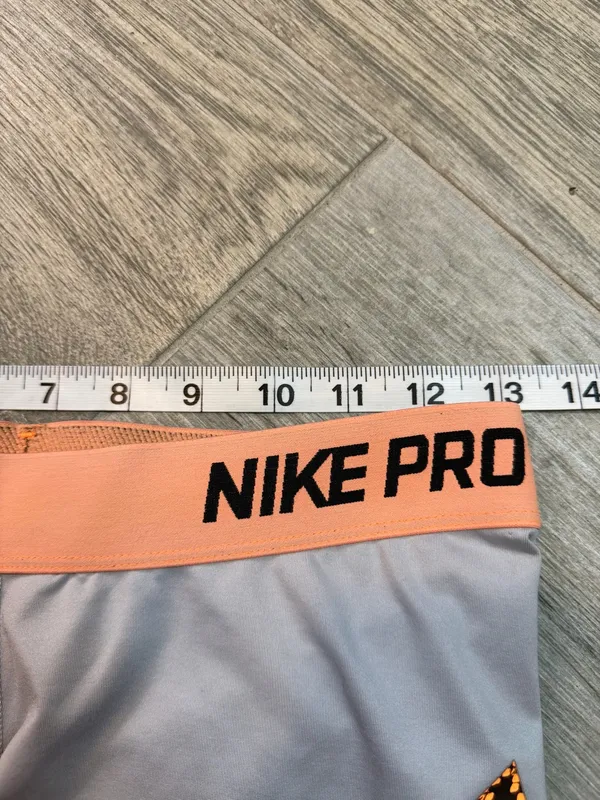 Nike Pro 3" Shorts Women's Large Gray And Orange Gym Workout Gear - Image 6