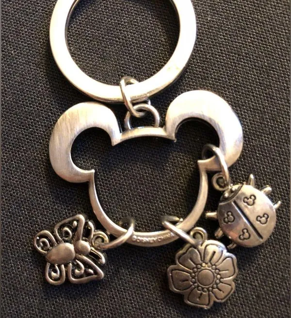 Disney keychain with charms flower ladybug butterfly - Image 3
