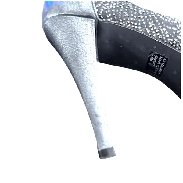 Style & Co Peep Toe Pumps Womens 9.5‎ Silver Glitter Mesh Stiletto Heels - Image 11