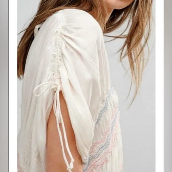 Free People Embroidered dress has peasant-style romantic, vintage-inspired Sz S - Image 11