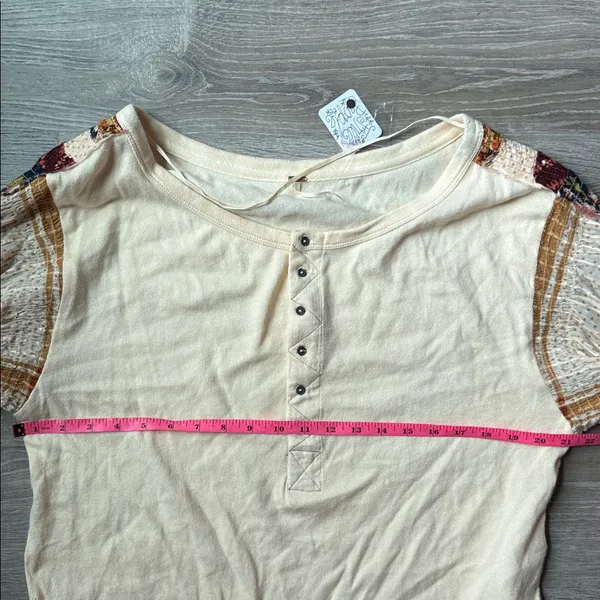 NEW Free People Vintage Combo Light Magic Henley Blouse Small - Image 9