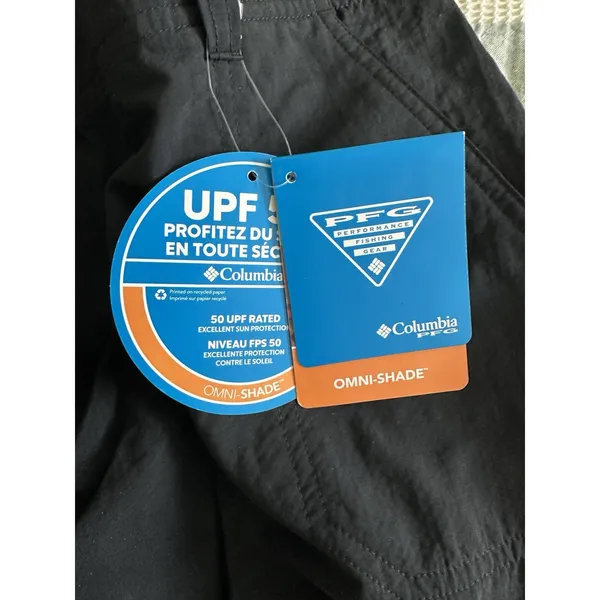 New Columbia PFG Omni Shade UPF50 Women's Aruba Roll Up Snap Pants Black 12 - Image 4