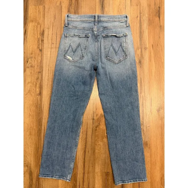 MOTHER The Pixie Tomcat Crop‎ Jeans 28 Distressed Button Fly Straight Denim - Image 5