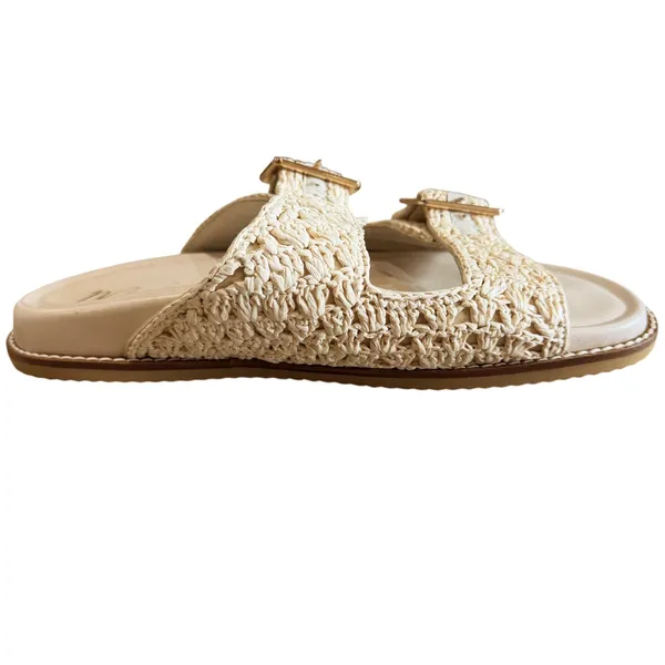 Matisse Sandals Women's 8M Posey Cream Raffia Crochet Slides Boho - Image 4