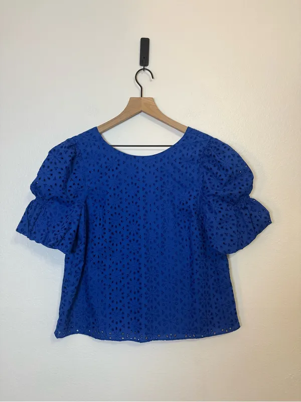 Lilly Pulitzer Shaila Eyelet Lace Puff Sleeve Top - Image 2