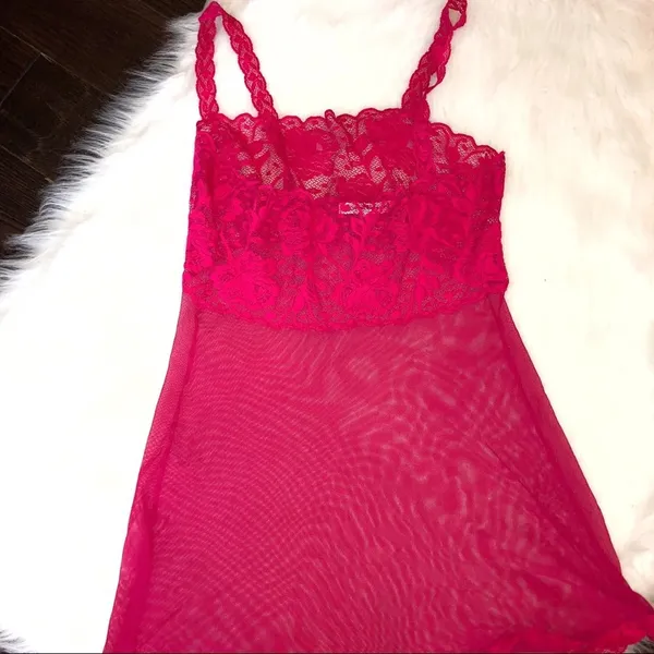 Victoria’s Secret pink medium lacy sheer lingerie - Image 2