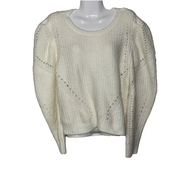 Sugarlips Womens Sz M Chunky Knit Puff Sleeve Sweater EUC - Image 4