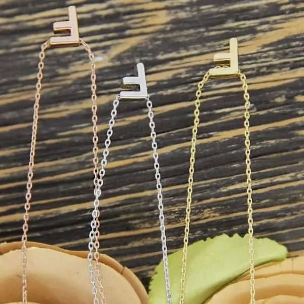 Boutique NEW Women's Letter F Dainty 14k Gold‎ Filled Block Necklace, 16-18” - Image 15