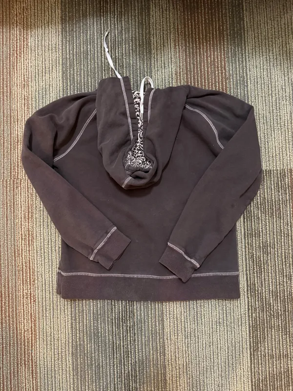 Brown and Pink Zip Up Hoodie - Image 2