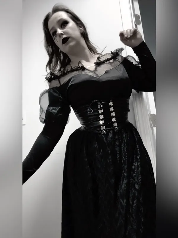 Whimsigoth Cosplay Dress Black Size M - Image 3