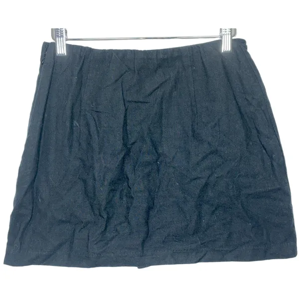 NEW Abercrombie & Fitch Black Linen Cotton Zip Skirt Shorts Skorts Womens Size S - Image 2
